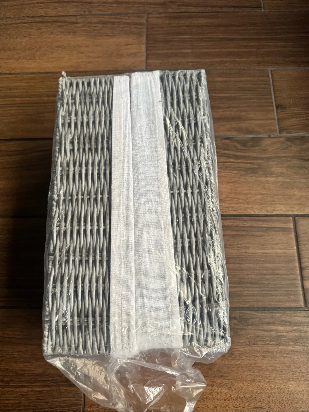 Brookstone Gray Wicker Bathroom Organizer Baskets with Liners 2 pack